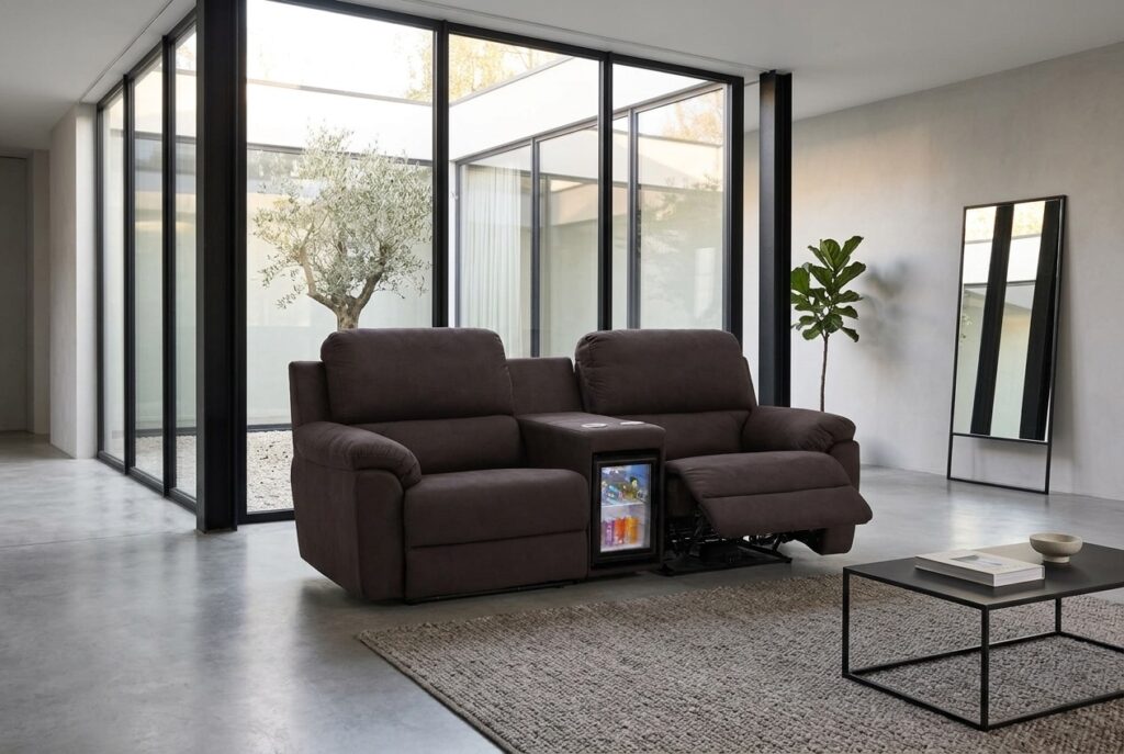 Arctic 2-zitsbank zwart in een modern interieur: 2-zitsbank in zwart
