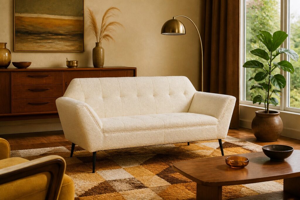 Dutchbone 2-zitsbank Kate beige in een retro interieur: 2-zitsbank in beige