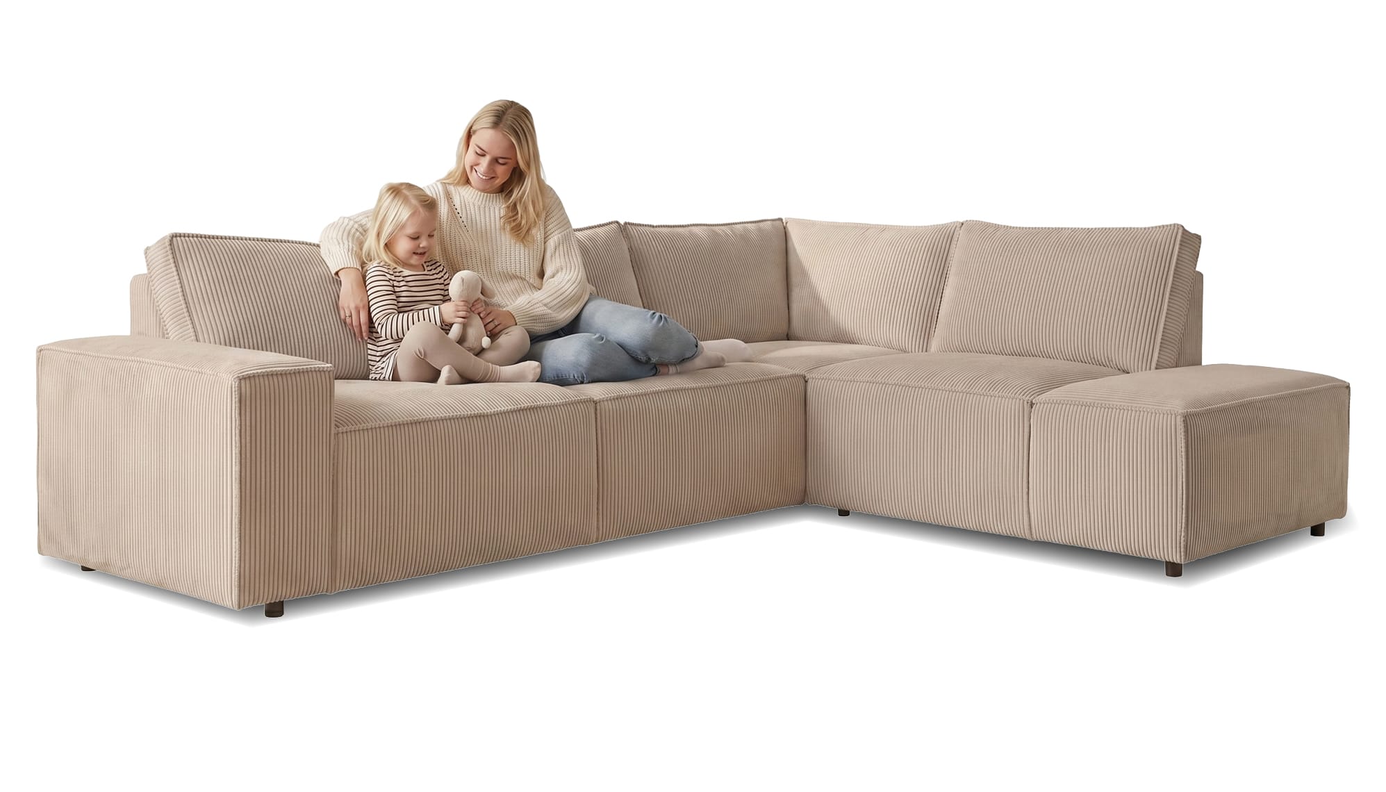 Gio hoekbank ribstof beige (Seats and Sofas)