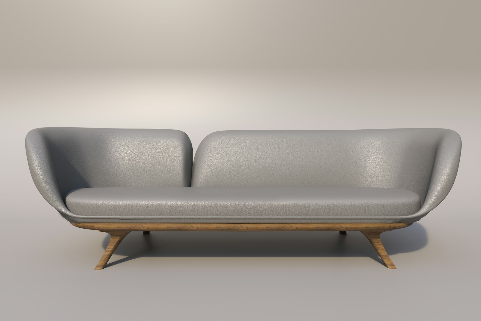 Lage ronde bank in warme bruine tint in een woonkamer met houten wandbetimmering