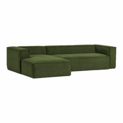 Kave Home Blok chaise longue donkergroen rib (fonQ)