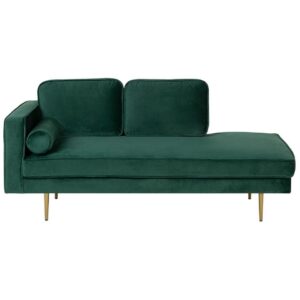 Miramas chaise longue smaragdgroen fluweel (Leen Bakker)