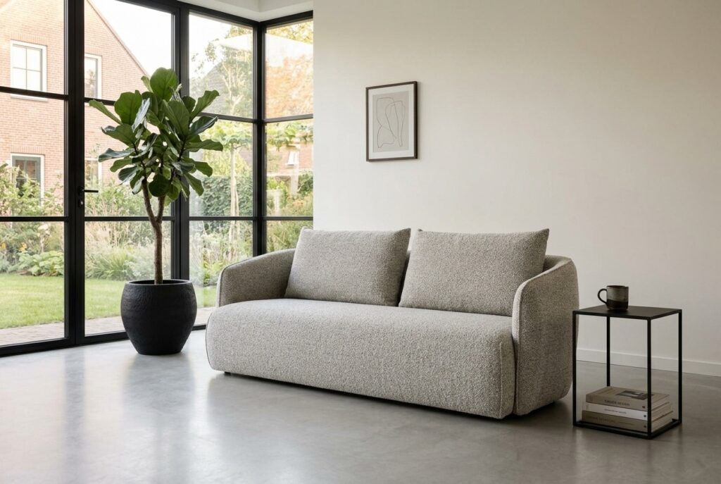 Montèl Icon ivoorwit in een modern interieur: 3-zitsbank in wit
