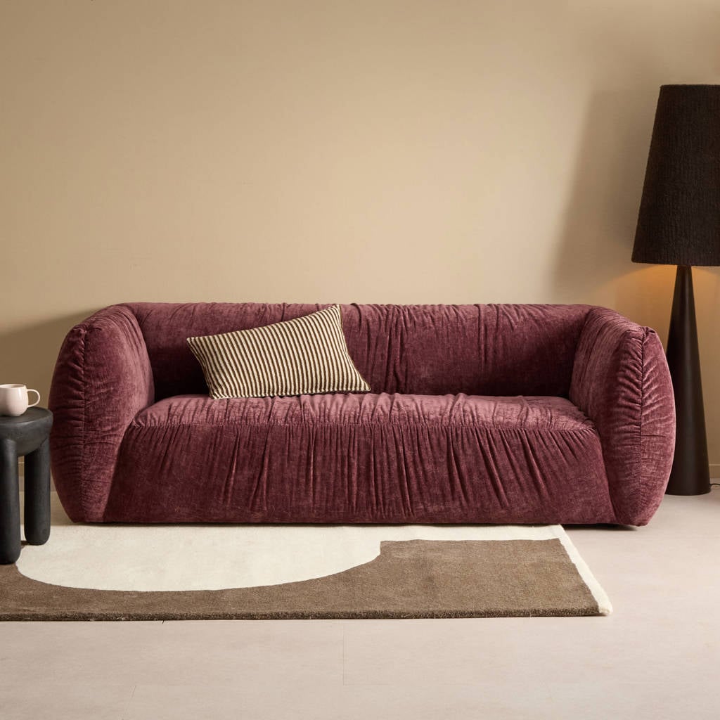 NOUS Living 3-zitsbank Silke burgundy (wehkamp)