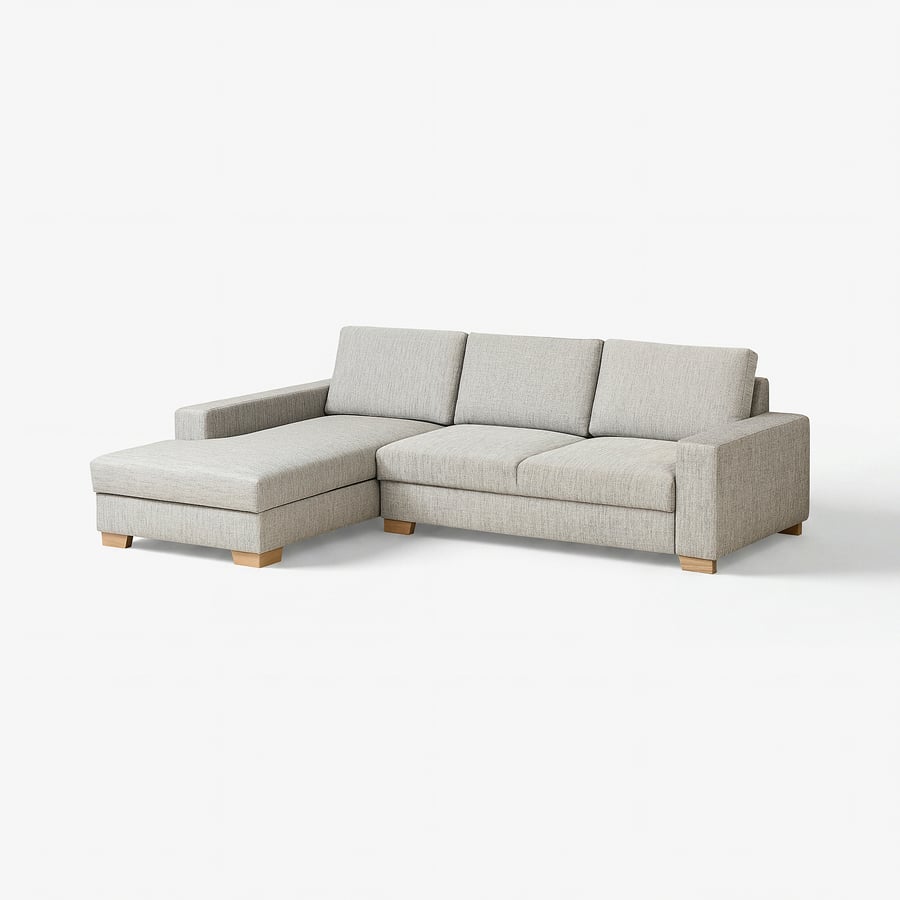 SÖRVALLEN 3-zitsbank met chaise longue Viarp beige (IKEA)